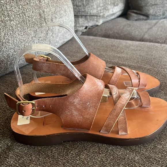 Zora by St Thomas Hand Made Brown Leather Sandals Size 8 - Picture 6 of 16